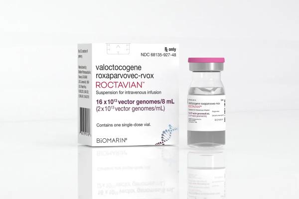 Pill medicine is Roctavian 2 × 10<sup>13</sup> vector genomes (vg) per mL suspension for intravenous infusion
