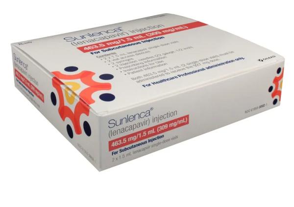 Pill medicine is Sunlenca 463.5 mg/1.5 mL (309 mg/mL) injection