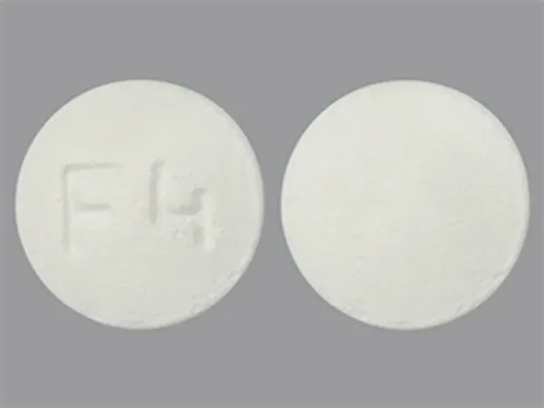Pill F4 White Round is Lurasidone Hydrochloride