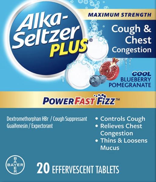 Alka-seltzer plus maximum strength cough chest congestion powerfast fizz dextromethorphan hydrobromide 10 mg / guaifenesin 200 mg ASP C C
