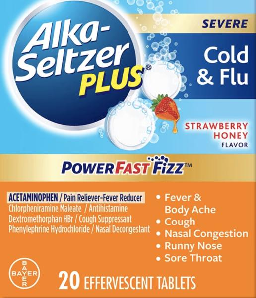 Pill ASP CFSH White Round is Alka-Seltzer Plus Severe Cold & Flu PowerFast Fizz