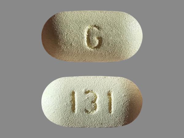 Pill G 131 Yellow Capsule/Oblong is Dual Action Pain Relief