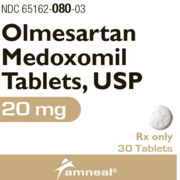 Pill AN080 White Round is Olmesartan Medoxomil