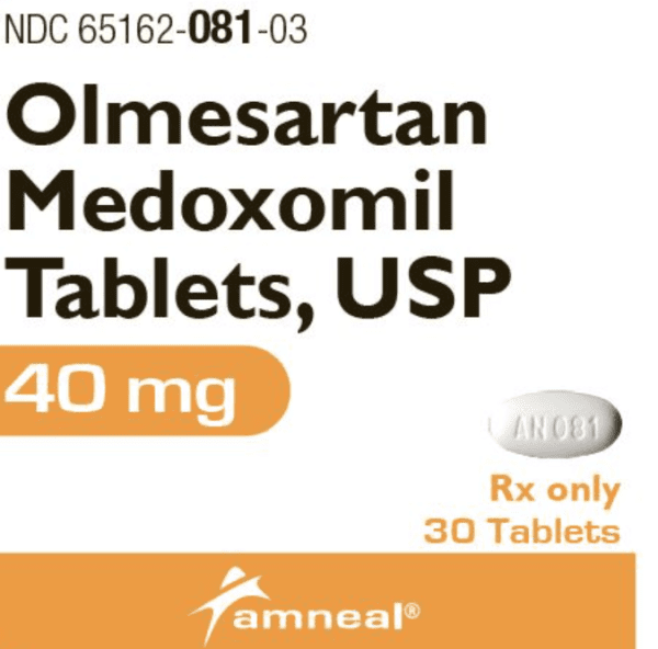 Pill AN081 White Oval is Olmesartan Medoxomil