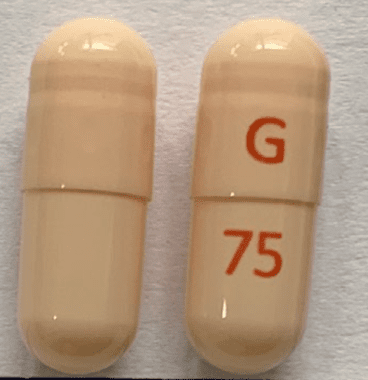 Pill G 75 Peach Capsule/Oblong is Venlafaxine Hydrochloride Extended-Release