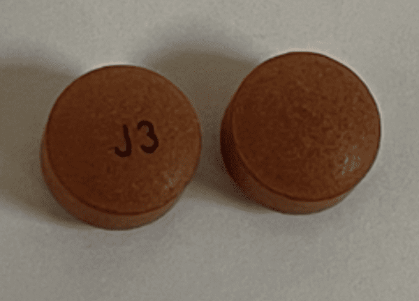 Pill J3 Brown Round is Chlorpromazine Hydrochloride