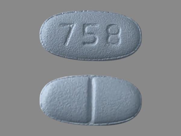 Pill 758 Blue Oval is Sertraline Hydrochloride