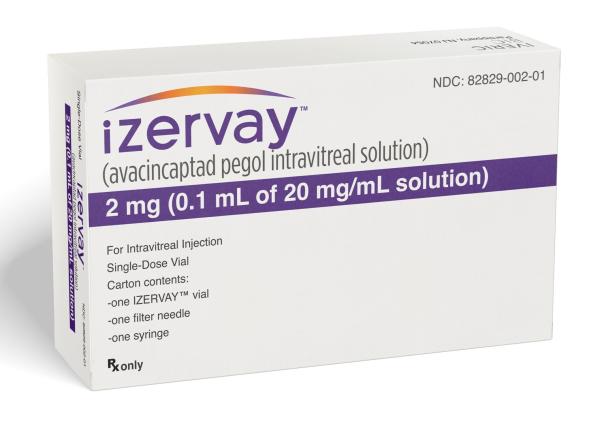 Pill medicine is Izervay 20 mg/mL intravitreal solution
