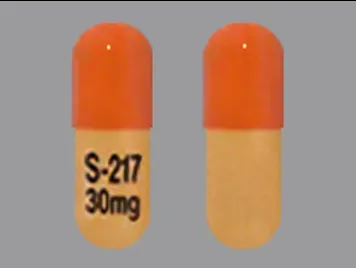 Pill S-217 30 mg Orange Capsule/Oblong is Zurzuvae