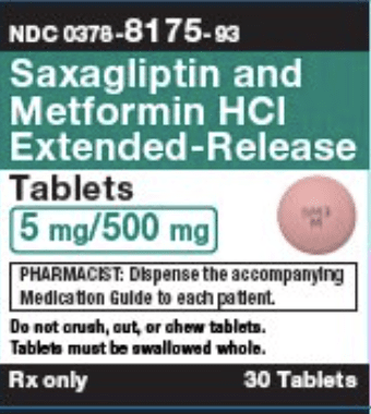 Saxagliptin Hydrochloride and Metformin Hydrochloride Extended-Release 5 mg / 500 mg (SM3 M)