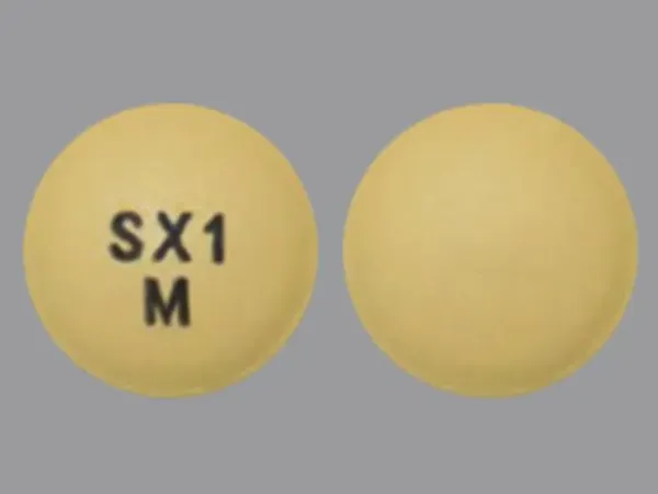 Pill SX1 M Yellow Round is Saxagliptin Hydrochloride