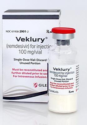 Veklury 100 mg lyophilized powder for injection medicine