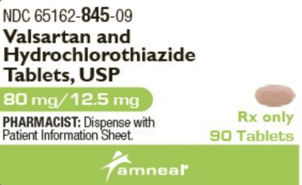 Pill AN 845 Pink Oval is Hydrochlorothiazide and Valsartan