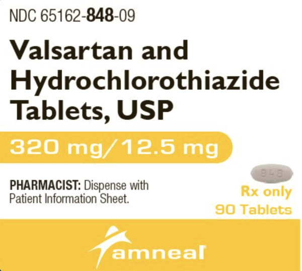 Pill AN 848 Pink Oval is Hydrochlorothiazide and Valsartan