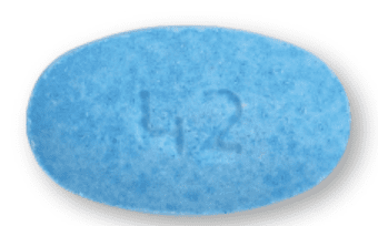 Pill 42 Blue & White Oval is Guaifenesin Extended-Release