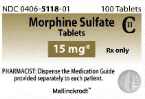 Pill M 15 White Round is Morphine Sulfate