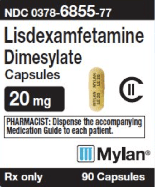 Lisdexamfetamine dimesylate 20 mg MYLAN LE 20 MYLAN LE 20