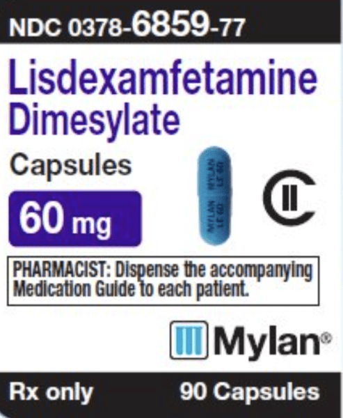 Lisdexamfetamine dimesylate 60 mg MYLAN LE 60 MYLAN LE 60