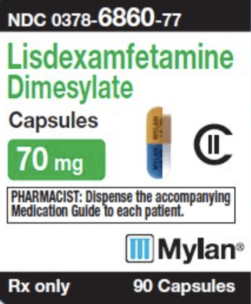 Lisdexamfetamine dimesylate 70 mg MYLAN LE 70 MYLAN LE 70