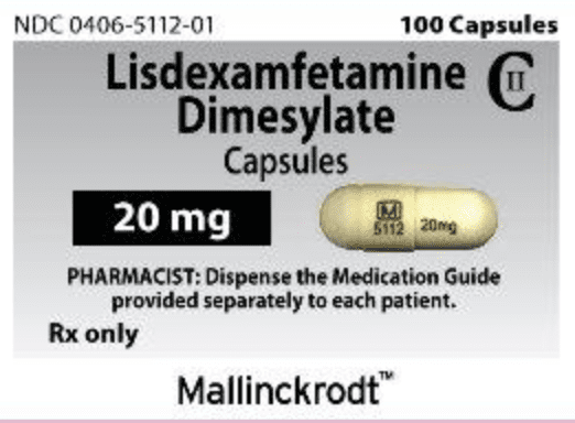 Pill M 5112 20 mg Yellow Capsule/Oblong is Lisdexamfetamine Dimesylate