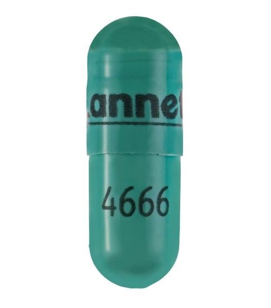 Pill Lannett 4666 Green Capsule/Oblong is Lisdexamfetamine Dimesylate
