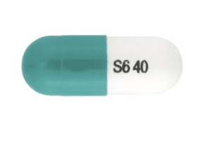 Pill S6 40 Green & White Capsule/Oblong is Lisdexamfetamine Dimesylate