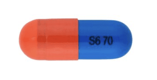 Pill S6 70 Blue & Orange Capsule/Oblong is Lisdexamfetamine Dimesylate