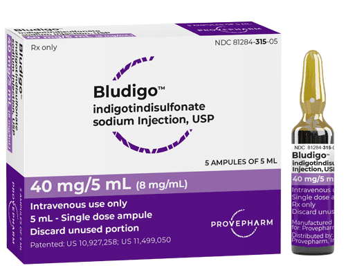 Pill medicine is Bludigo 40 mg/5 mL (8 mg/mL) injection