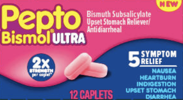 Pill Pepto Pink Capsule/Oblong is Pepto-Bismol Ultra