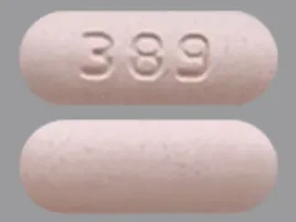 Pill 389 Pink Capsule/Oblong is Rizatriptan Benzoate