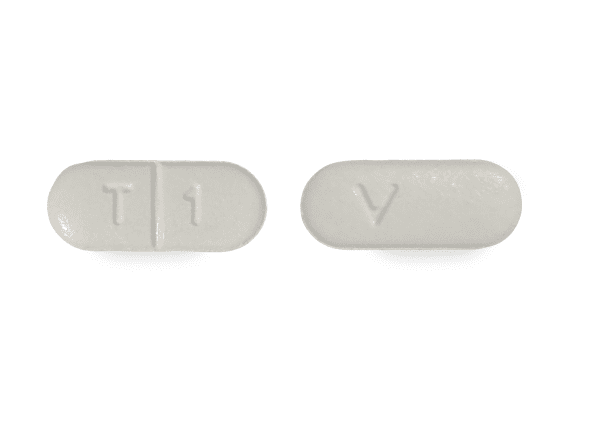 Pill T 1 V White Capsule/Oblong is Theophylline Extended-Release