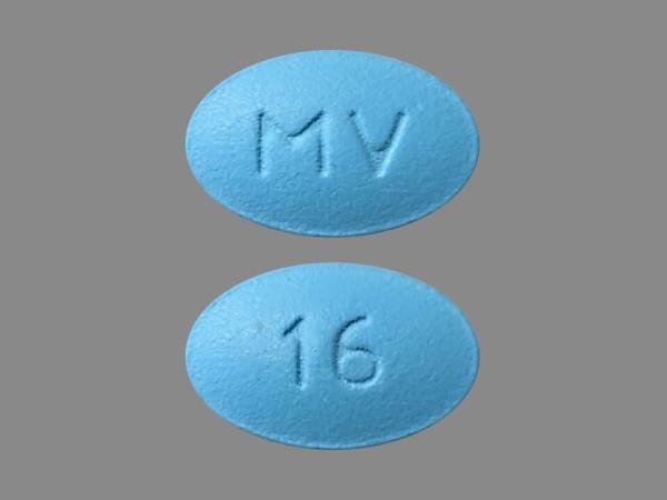 Pill MV 16 Blue Oval is Vilazodone Hydrochloride