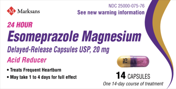 Esomeprazole magnesium delayed-release 20 mg 75