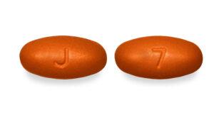 Pill J 7 Orange Oval is Darunavir