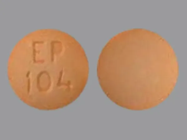 Pill EP 104 Peach Round is Hydralazine Hydrochloride