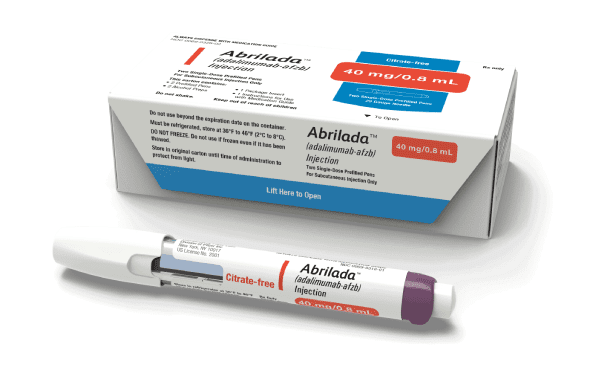 Pill medicine is Abrilada 40 mg/0.8 mL single-dose prefilled pen