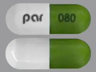 Pill par 080 Green & White Capsule/Oblong is Colchicine