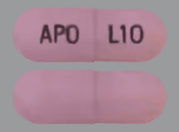 Pill APO L10 Pink Capsule/Oblong is Lisdexamfetamine Dimesylate