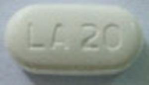 Pill LA20 White Capsule/Oblong is Metformin Hydrochloride Extended-Release