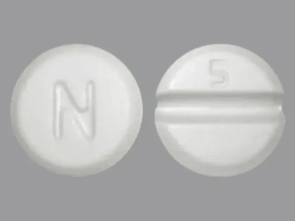 Pill N 5 White Round is Midodrine Hydrochloride