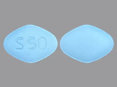Pill S50 Blue Four-sided is Sildenafil Citrate