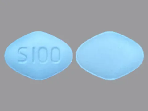 Pill S100 Blue Four-sided is Sildenafil Citrate