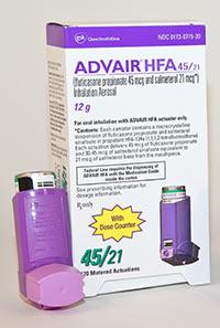 Pill medicine is Advair HFA fluticasone propionate 45 mcg / salmeterol 21 mcg inhalation aerosol