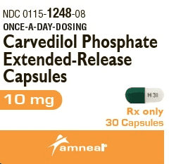 Carvedilol phosphate extended release 10 mg H31