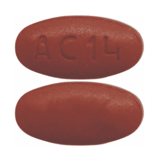 Pill AC14 Red Oval is Darunavir