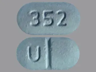 Pill U 352 Blue Capsule/Oblong is Doxazosin Mesylate