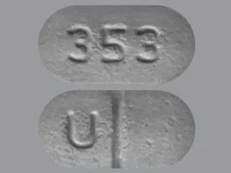 Pill U 353 Gray Capsule/Oblong is Doxazosin Mesylate