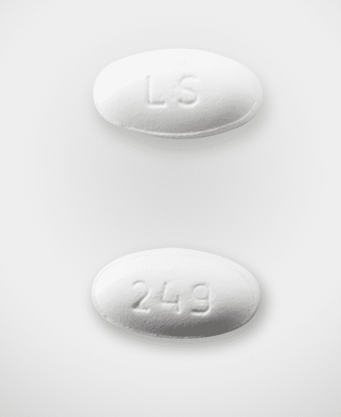 Pill LS 249 White Oval is Atorvastatin Calcium