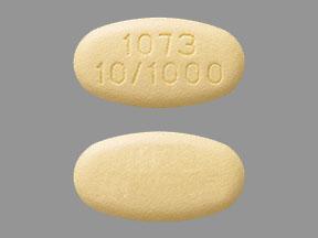 Pill 1073 10/1000 Yellow Oval is Dapagliflozin Propanediol and Metformin Hydrochloride