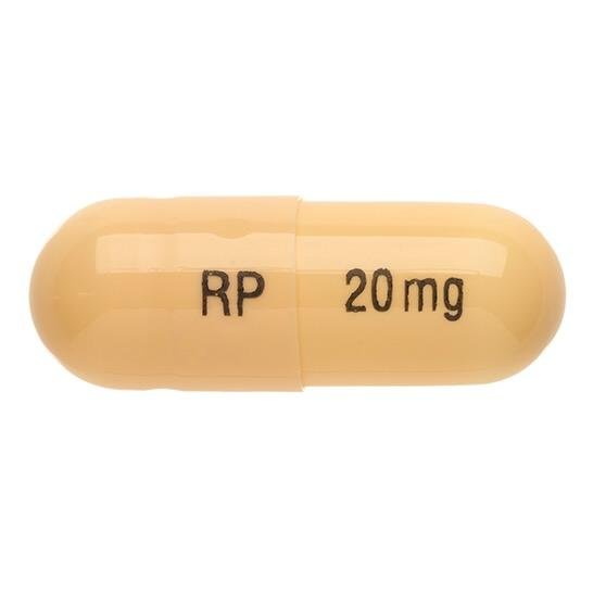 Pill RP 20mg White Capsule/Oblong is Lisdexamfetamine Dimesylate
